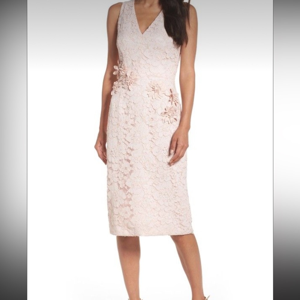 Maggy London Appliqué Lace Sheath Dress